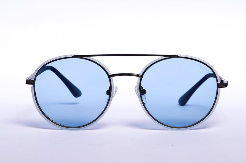 VEGAS Full Rim Round Men Sky Blue  Sunglasses V2043 C5 - Image 1